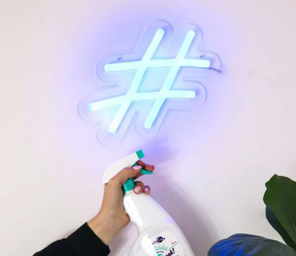 Neon hashtag